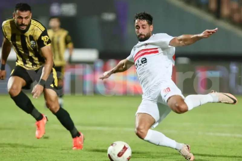 عدي الدباغ خلال مباراة الزمالك والمقاولون
